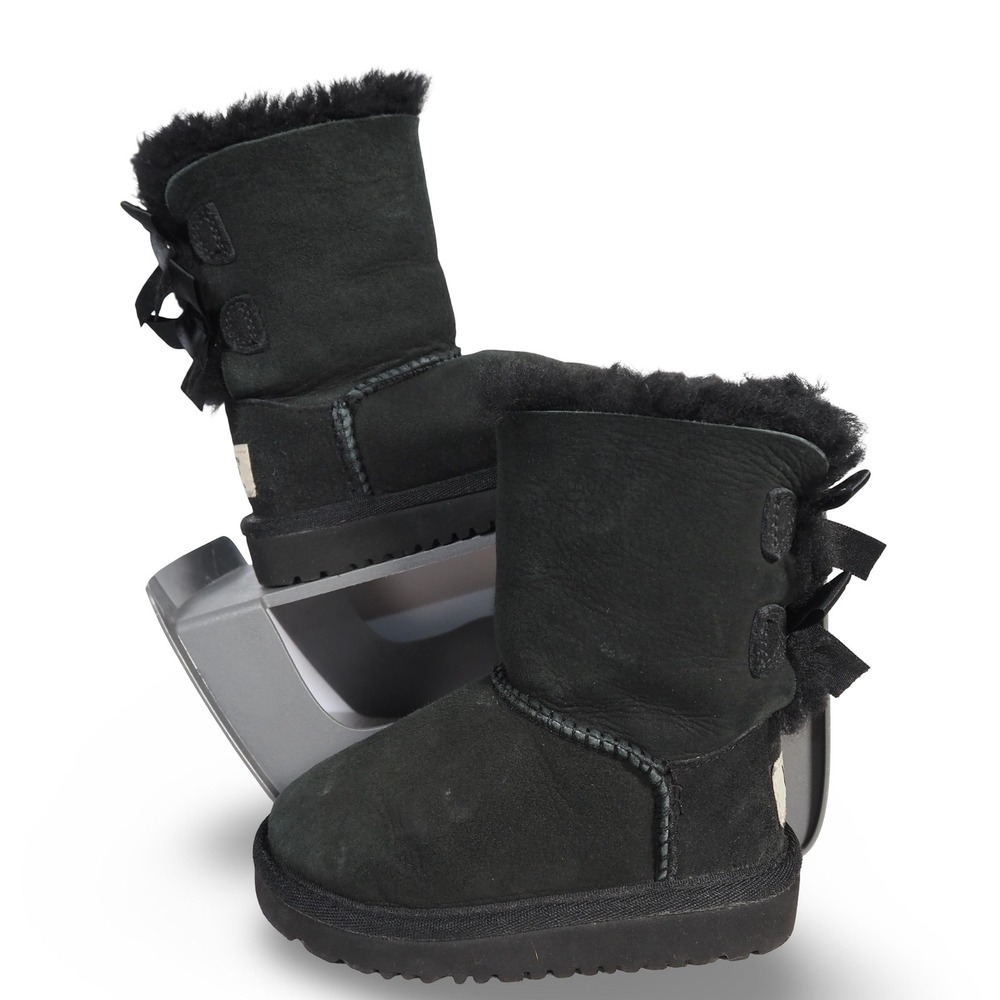 UGG Bailey Bowโ II Suede Boots 3280T Black Toddler 6 UK 5 EU 22.5
